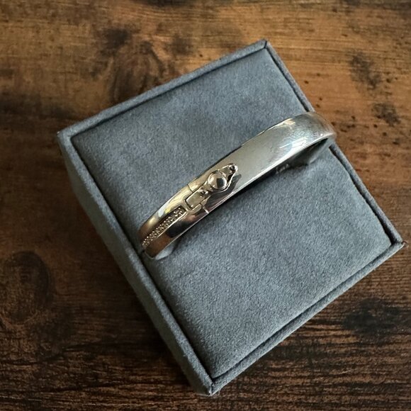 David Yurman Sterling Silver Cuff w/ Pavé White Diamonds & 18K Gold - Medium - Picture 10 of 16